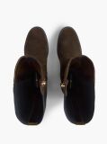 Brown Enamel Flag Suede High Chelsea Boots  Women