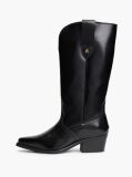 Black TH Monogram Leather Cowboy Boots  Women