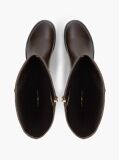 Brown Gold-Tone Hardware Leather Riding Boots  Women