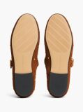 Brown Suede Stud Buckle Mary Jane Ballerinas  Women