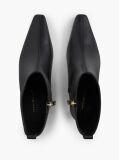 Black Kitten Heel Leather Ankle Boots  Women