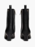 Black Kitten Heel Leather Ankle Boots  Women