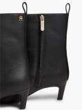 Black Kitten Heel Leather Ankle Boots  Women