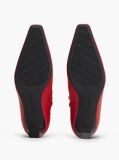 Red Kitten Heel Leather Ankle Boots  Women