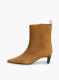 Brown Kitten Heel Suede Ankle Boots  Women