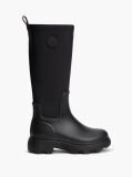 Black TH Monogram Knee-High Cleat Rain Boots  Women