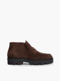 Brown TH Monogram Suede Penny Loafer Boots  Women