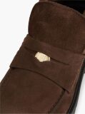 Brown TH Monogram Suede Penny Loafer Boots  Women