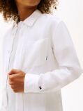 White Relaxed Fit Flag Embroidery Linen Blend Shirt  Boys