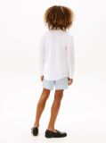 White Relaxed Fit Flag Embroidery Linen Blend Shirt  Boys