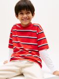 Red Flag Embroidery Crew Neck T-Shirt  Boys