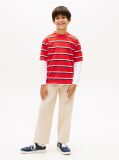 Red Flag Embroidery Crew Neck T-Shirt  Boys