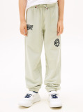 Green Varsity Embroidery Regular Joggers  Boys