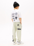 Green Varsity Embroidery Regular Joggers  Boys