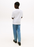 White Tonal Flag Embroidery T-Shirt  Boys