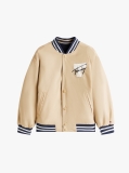 Beige Reversible Back Logo Relaxed Bomber Jacket  Boys
