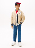 Beige Reversible Back Logo Relaxed Bomber Jacket  Boys