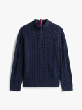 Blue Half-Zip Cable Knit Jumper  Boys