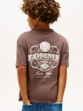 Brown Textured Back Logo Jersey T-Shirt  Boys