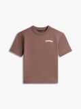 Brown Textured Back Logo Jersey T-Shirt  Boys