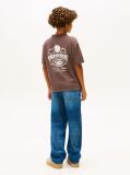 Brown Textured Back Logo Jersey T-Shirt  Boys