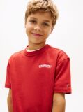 Red Textured Back Logo Jersey T-Shirt  Boys