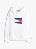 White Hilfiger Flag Hoody  Boys