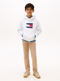 White Hilfiger Flag Hoody  Boys