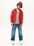 Red Textured Back Logo Zip-Thru Hoody  Boys