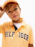 Orange Regular Fit Textured Polo Shirt  Boys