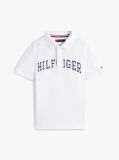 White Regular Fit Textured Polo Shirt  Boys