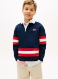 Blue Back Graphic Long Sleeve Polo Shirt  Boys