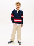 Blue Back Graphic Long Sleeve Polo Shirt  Boys