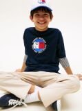 Blue Smiley Flag Logo Jersey T-Shirt  Boys