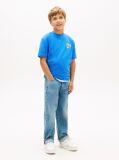Blue Sticker Print Back Graphic Jersey T-Shirt  Boys