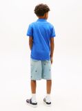 Blue Regular Fit Wavy Flag Embroidery Polo Shirt  Boys