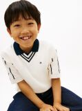 White Essential V-Neck Sweater Vest  Boys