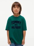 Πράσινο Βαμβακερό T-Shirt Με Λογότυπο Και Κλασική Λαιμόκοψη  Αγόρια