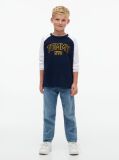 Μπλε T-Shirt Με Colour-Blocked Varsity Λογότυπο  Αγόρια