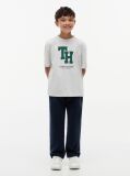 Γκρι Βαμβακερό T-Shirt Με Varsity Λογότυπο  Αγόρια