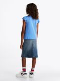 Blue Essential Ruffled Sleeve T-Shirt  Girls
