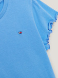 Blue Essential Ruffled Sleeve T-Shirt  Girls