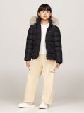 Black Essential Faux Fur Down Hooded Jacket  Girls