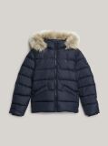 Blue Essential Faux Fur Down Hooded Jacket  Girls