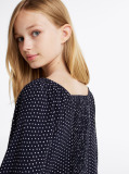 Blue Star Print Shirred Back Blouse  Girls