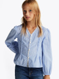 Multi Stripe Pleated Blouse  Girls