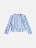 Multi Stripe Pleated Blouse  Girls