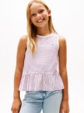Multi Stripe Peplum Sleeveless Top  Girls