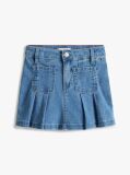 Blue Pleated Denim Mini Skirt  Girls