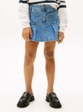 Blue Pleated Denim Mini Skirt  Girls